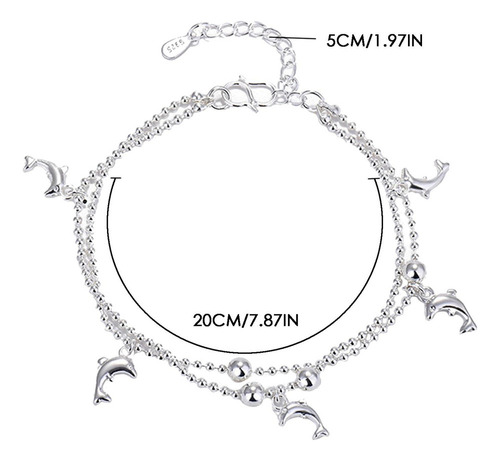  Pulsera Cadena, Elegante, Elegante, Doble DelfĂn