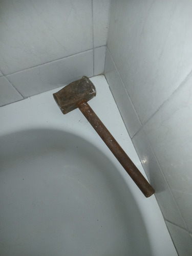 Maza Martillo Mango De Hierro Usado Antiguo (Usado)