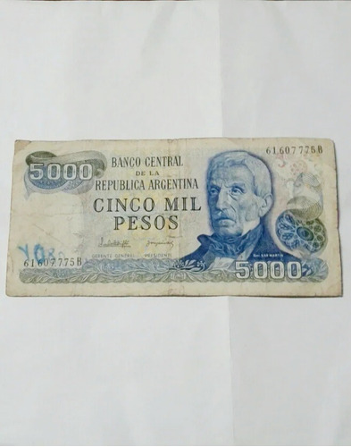 Billete Antiguo Serie B Cinco Mil Pesos Sin Circular