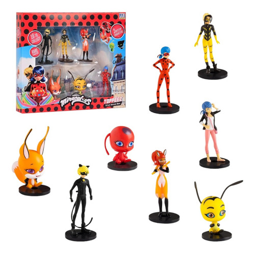 Muñecos Pack X8 Miraculous Ladybug Set Vulcanita Original