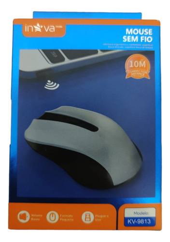 Mouse Sem Fio Inova Kv-9813 Cor Preto