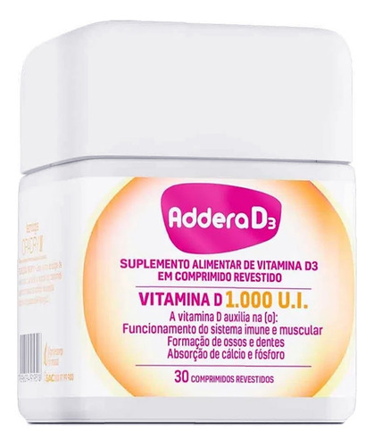 Addera D3 1.000ui 30 Comprimidos Revestidos Vitamina D3