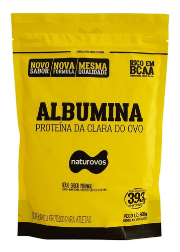 Albumina Refil - 500g Morango - Naturovos