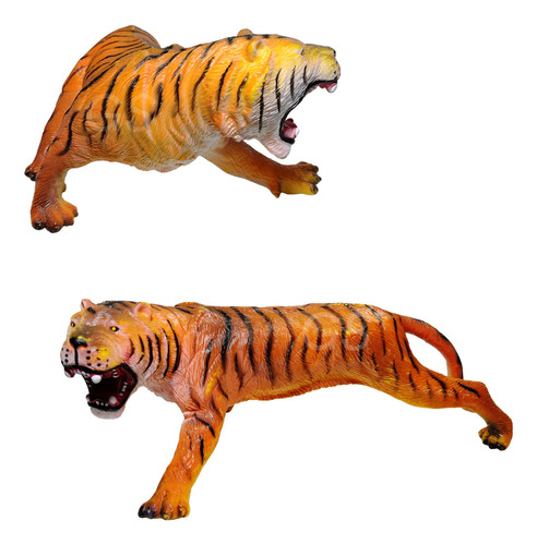 2 Tigre Borracha Animais Selvagem Brinquedo Savana Africana