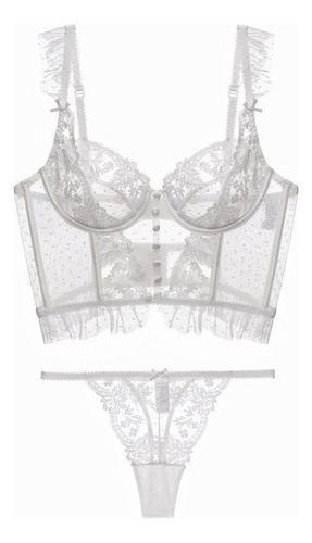 Conjunto De Ropa Interior Transpirable De Encaje Francés