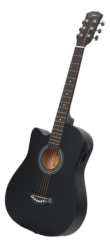 38inch Guitarra Zurda Electroacustica Acustica Clasic Barata Color Negro Orientación De La Mano Zurdo