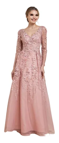 Vestido Corte Sirena Rosa Palo MercadoLibre