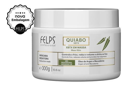 Xbtx De Okra Em Massa  Óleo De Argan E Macadâmia  300g Felps