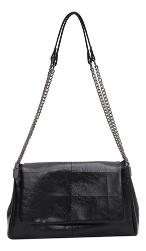 Bolso De Hombro De Cadena Doble De Cuero De Moda