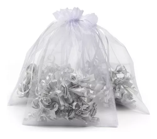 Bolsa De Organza Plata 15 X 20