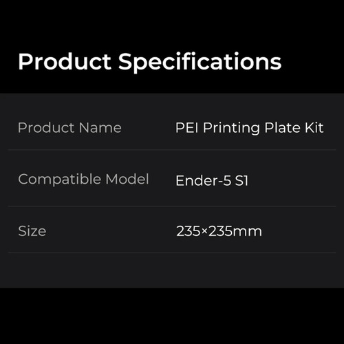 Kit De Planchas De Impresión Creality 3d Ender-5 S1 Pei