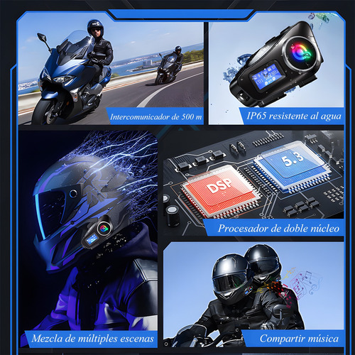 Par De Intercomunicadores Para Cascos De Moto Con Bluetooth
