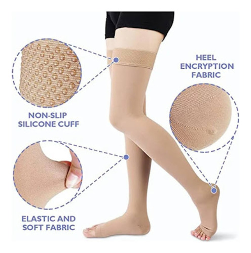 Medias Compresion 20-30 Mmhg Moderada Muslo Antiembolicas