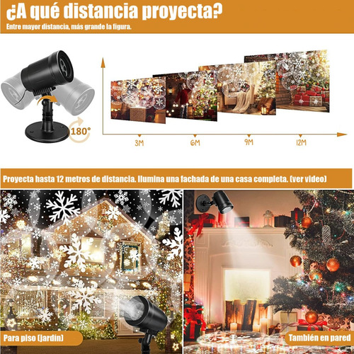 Proyector Reflector De Figuras De Navidad Giratorias.