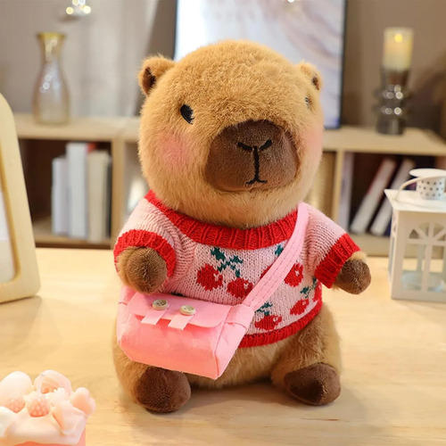 Para Pelúcia De Capivara Com 9 Roupas E Acessórios De 10