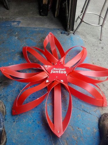 10 Estrellas Navidad Decoración Roja Plastica Enteriza 70cm