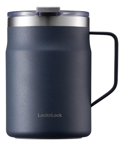 Taza Doble Pared Lock & Lock Azul Oscuro, Con Tapa, 225 Ml