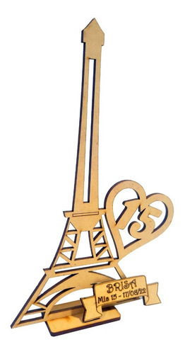 Imagen 2 de 4 de Combo Souvenirs Torre Eiffel Corazón -centro Mesa Fibrofacil