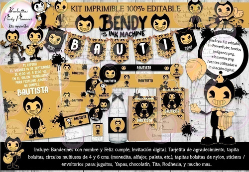 Kit Imprimible Candy Bendy And The Ink Machine 100% Editable