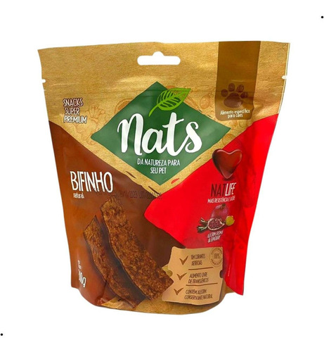 Snacks super premium Nats bifinho natural para cães 300g