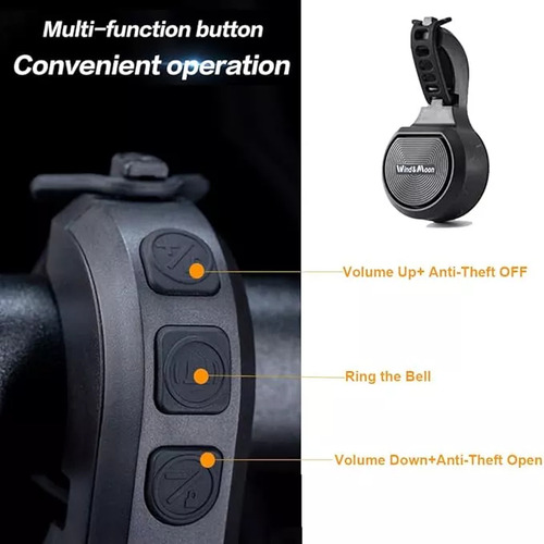 Timbre Bicicleta Claxon 1 Electrico Ajustable Recargable Usb