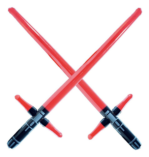 Espadas De Sable De Luz Inflables Premium - 3 Hojas Rojas