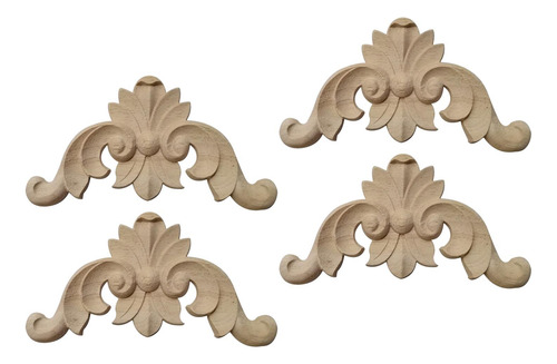 2 X 4 Apliques De Madera Y Marco De Incrustaciones