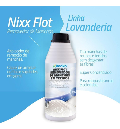 Removedor Tira Manchas De Tecidos Nixx Flot 1 Litro Renko