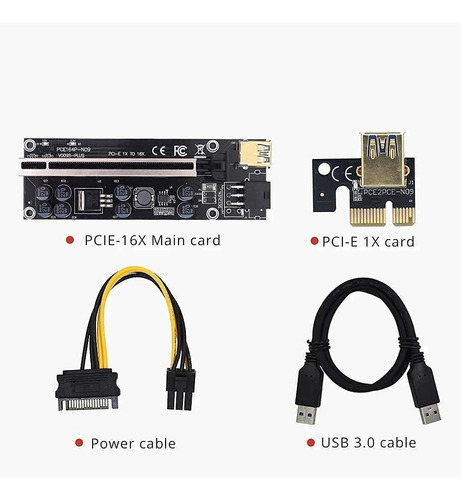 Imagen 6 de 10 de Riser 1x A 16x V 009s Plus Ultimo Modelo Pci-e Cripto Miner