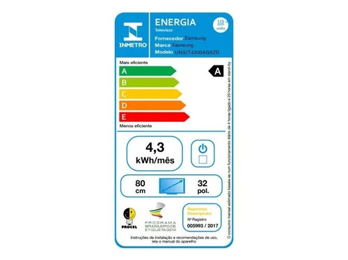 Imagem 6 de 6 de Smart Tv Samsung Un32t4300agxzd Led Hd 32