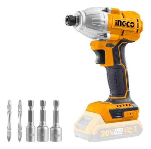 Atornillador T/taladro Impacto 20v Inalámbrico Ingco S/bat