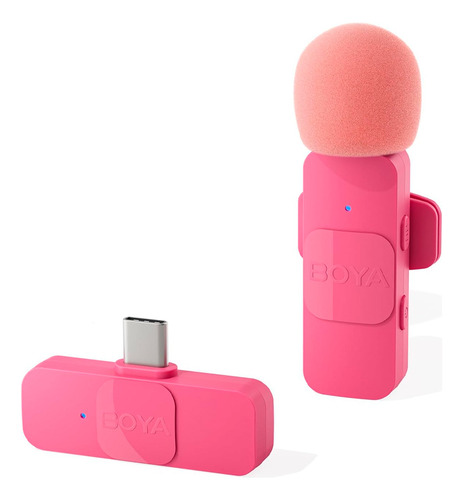 Microfone Lapela Boya By-v10 P/iPhone 15 E Android Rosa