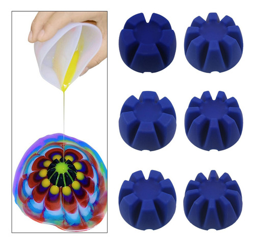 6 Piezas De Modelos De Silicona Con Base De Flores Para