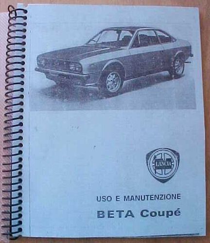 Lancia Beta Coupé 1600 - 2000 Cc. Manual Del Propietario