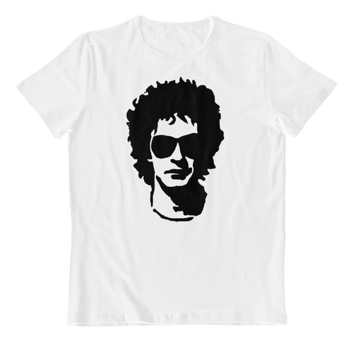 Dtf - Polera Blanca Algodon - Gustavo Cerati Cantante B/n