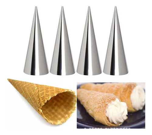 12pcs Cono De Acero Inoxidable Para Hornear En Espiral