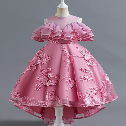 Nuevo Vestido De Princesa For Niñas Con Bordado De Flores,