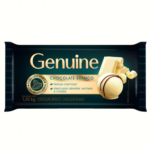 Chocolate branco Genuine  sem glúten pacote 1.05 kg