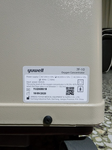 Concentrador De Oxigeno Yuwell 7f-10