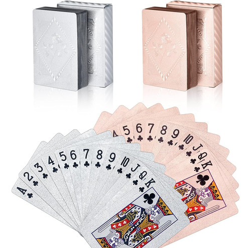2 Decks Playing Cards Foil Poker Cards Deck Of Cards 24k ...