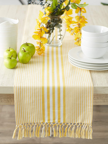 Camino De Mesa Amarillo Oscuro 35.5x183 Cm Para Cocina