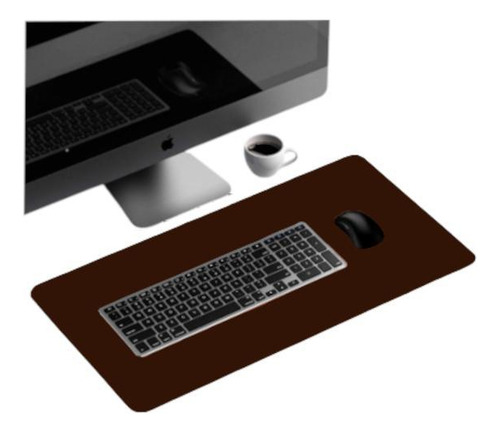 Mousepad Antiderrapante Couro Trabalho 80x30 E Porta Copo