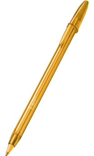 Bolígrafo Bic Cristal Fashion Gold, 1,2 mm, nuevo color Cx C/ 12 tintas, color dorado exterior dorado translúcido