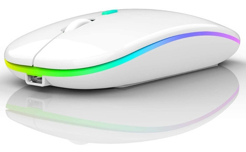 Mouse Sem Fio Preto Recarregavel Lithium Mini Ergonomico Cor Branco