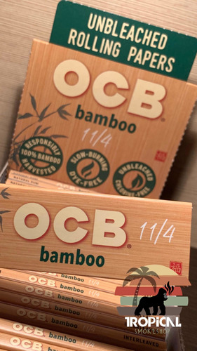 Imagen 1 de 3 de Rolling Paper Ocb Bamboo 1 Y 1/4 50 Laminas