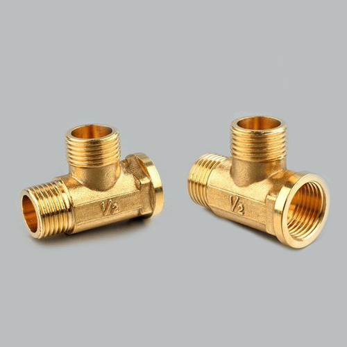 . 2 Piezas De 1/2 / Latón Tee Conexiones Conectores De Tubo