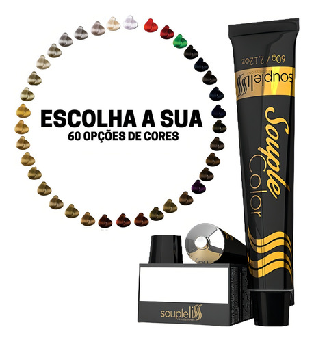 Souple Color Coloração Tintura Para Cabelo Souple Liss 60g Tom 0.1 MIX GRAFITE
