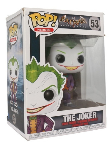 Funko Pop Joker 53 Dc Batman Arkham Asylum Caja Lastimada