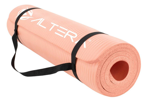 Tapete Yoga Portatil Ejercicio Pilates Correa Transportadora Color Naranja Coral