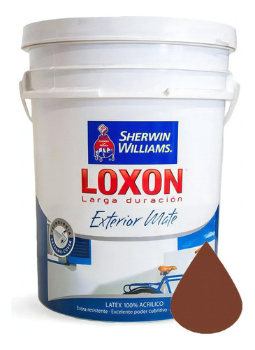 Sherwin Williams Loxon Latex Exterior Unidad 20 L Color Rojo Teja